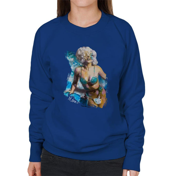 Sidney Maurer Original Portrait Of Lady Gaga Sea Shell Bikini Womens Sweatshirt - Womens Sweatshirt