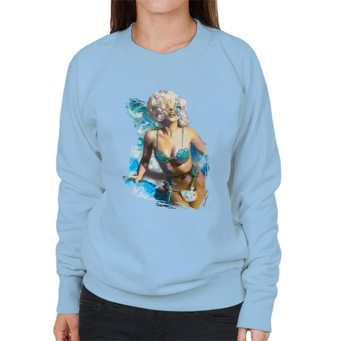 Sidney Maurer Original Portrait Of Lady Gaga Sea Shell Bikini Womens Sweatshirt - Womens Sweatshirt
