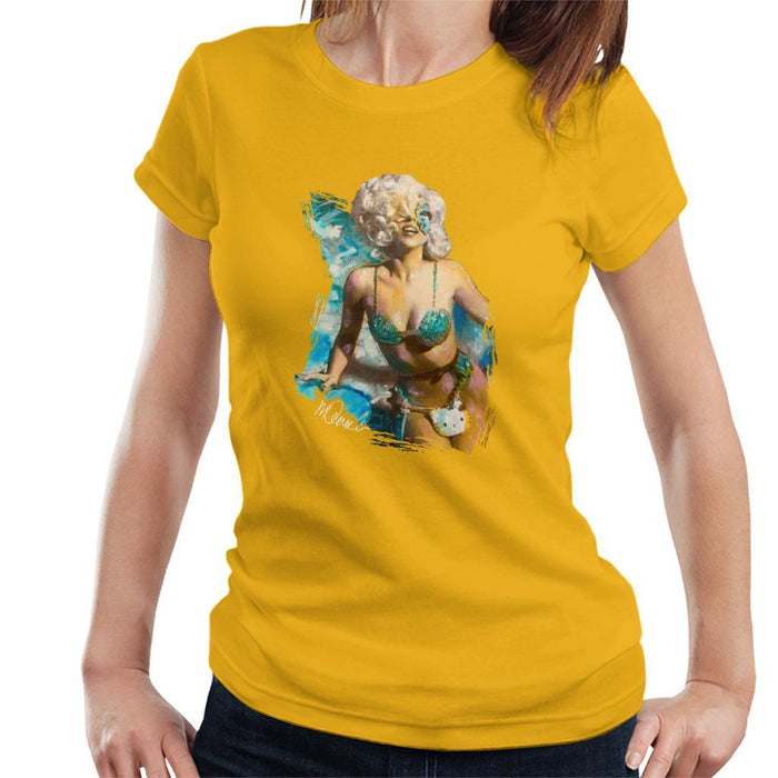 Sidney Maurer Original Portrait Of Lady Gaga Sea Shell Bikini Womens T-Shirt - Womens T-Shirt