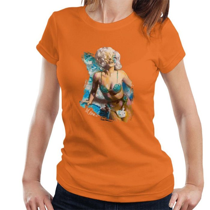 Sidney Maurer Original Portrait Of Lady Gaga Sea Shell Bikini Womens T-Shirt - Womens T-Shirt