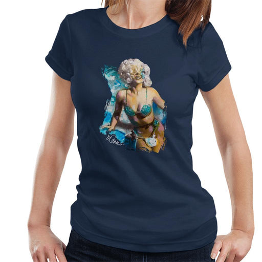 Sidney Maurer Original Portrait Of Lady Gaga Sea Shell Bikini Womens T-Shirt - Womens T-Shirt