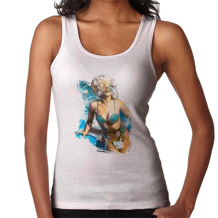 Sidney Maurer Original Portrait Of Lady Gaga Sea Shell Bikini Womens Vest - Womens Vest