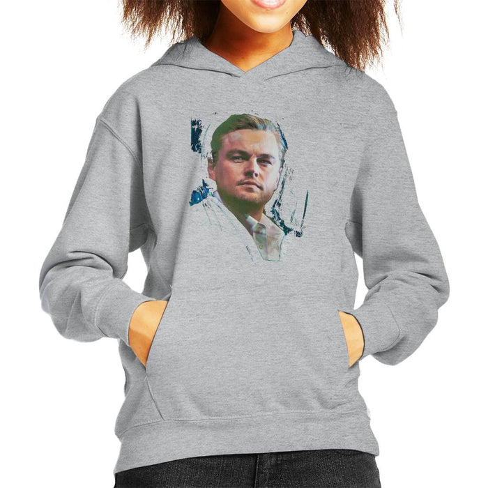 Sidney Maurer Original Portrait Of Leonardo DiCaprio Stare Kids Hooded Sweatshirt - Kids Boys Hooded Sweatshirt
