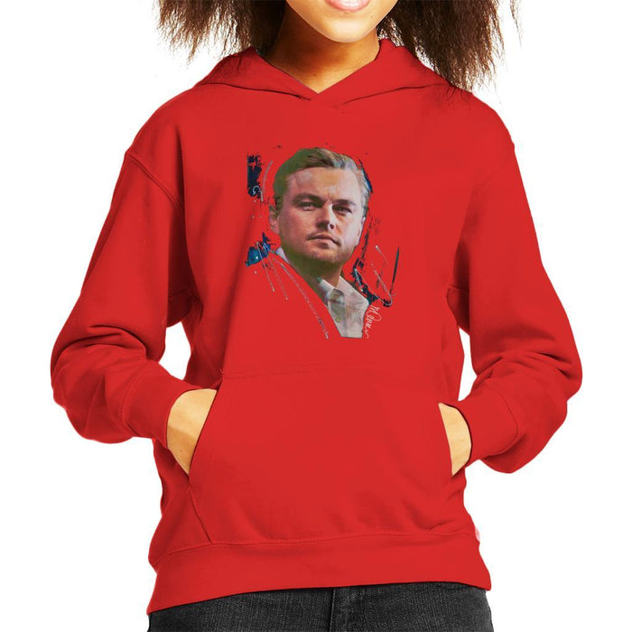 Sidney Maurer Original Portrait Of Leonardo DiCaprio Stare Kids Hooded Sweatshirt - Kids Boys Hooded Sweatshirt
