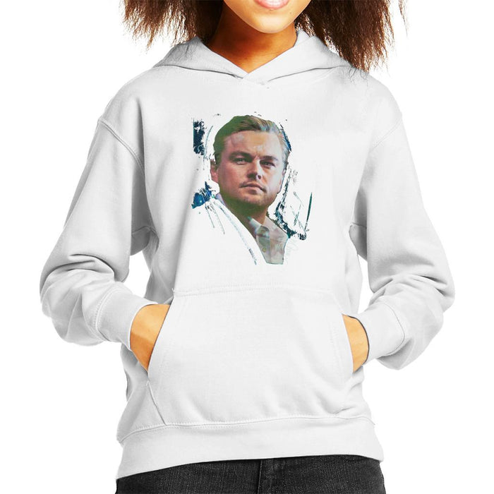 Sidney Maurer Original Portrait Of Leonardo DiCaprio Stare Kids Hooded Sweatshirt - Kids Boys Hooded Sweatshirt