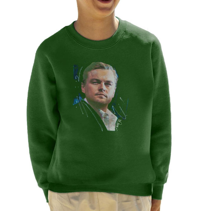 Sidney Maurer Original Portrait Of Leonardo DiCaprio Stare Kids Sweatshirt - Kids Boys Sweatshirt