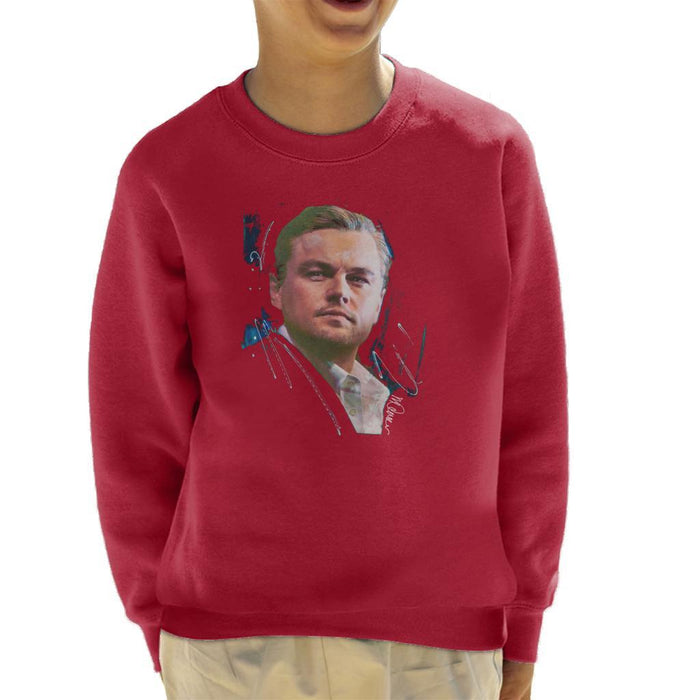 Sidney Maurer Original Portrait Of Leonardo DiCaprio Stare Kids Sweatshirt - Kids Boys Sweatshirt