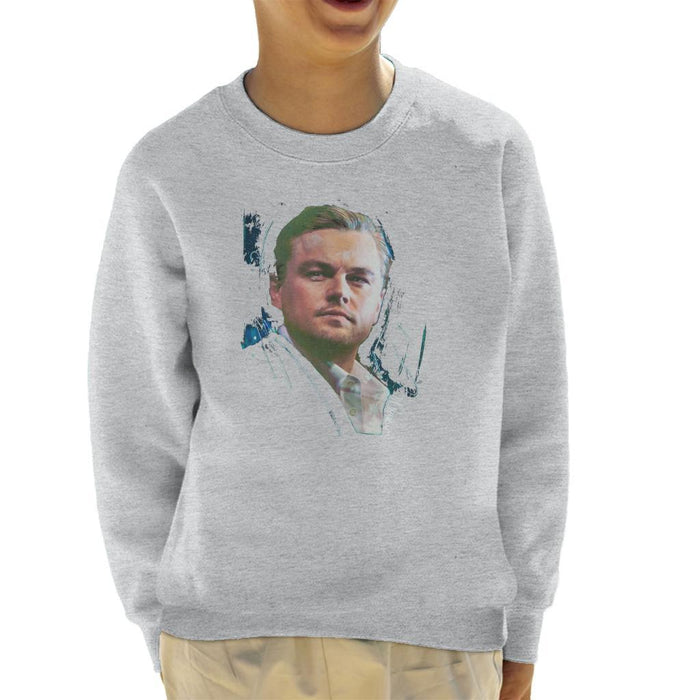 Sidney Maurer Original Portrait Of Leonardo DiCaprio Stare Kids Sweatshirt - Kids Boys Sweatshirt