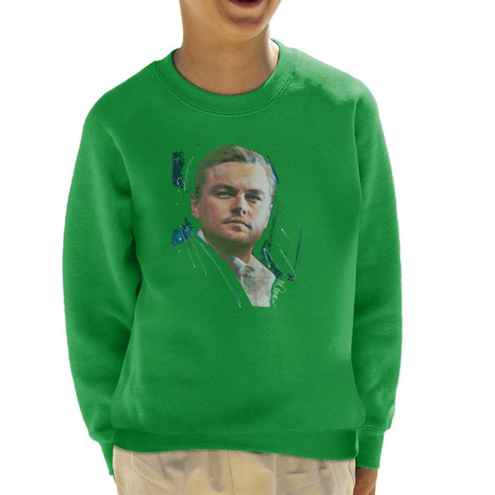 Sidney Maurer Original Portrait Of Leonardo DiCaprio Stare Kids Sweatshirt - Kids Boys Sweatshirt