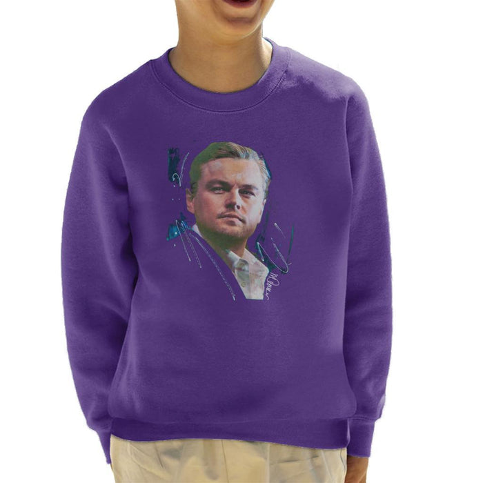 Sidney Maurer Original Portrait Of Leonardo DiCaprio Stare Kids Sweatshirt - Kids Boys Sweatshirt