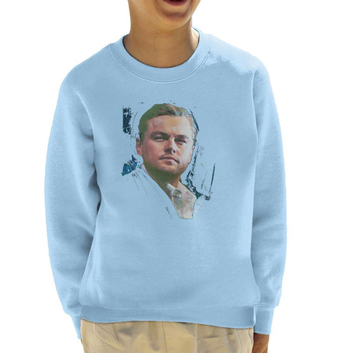 Sidney Maurer Original Portrait Of Leonardo DiCaprio Stare Kids Sweatshirt - Kids Boys Sweatshirt