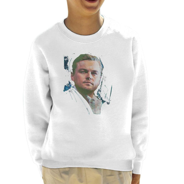 Sidney Maurer Original Portrait Of Leonardo DiCaprio Stare Kids Sweatshirt - Kids Boys Sweatshirt