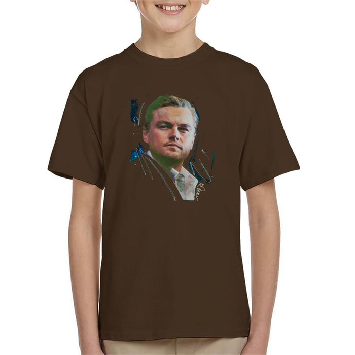 Sidney Maurer Original Portrait Of Leonardo DiCaprio Stare Kids T-Shirt - Kids Boys T-Shirt