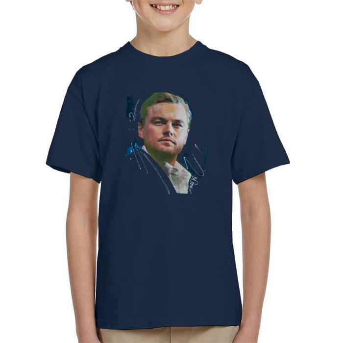 Sidney Maurer Original Portrait Of Leonardo DiCaprio Stare Kids T-Shirt - Kids Boys T-Shirt