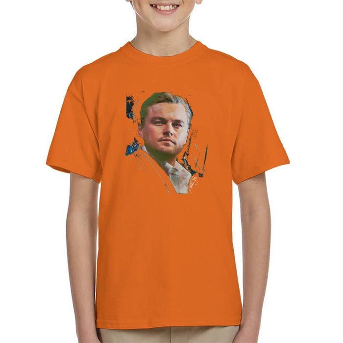 Sidney Maurer Original Portrait Of Leonardo DiCaprio Stare Kids T-Shirt - Kids Boys T-Shirt