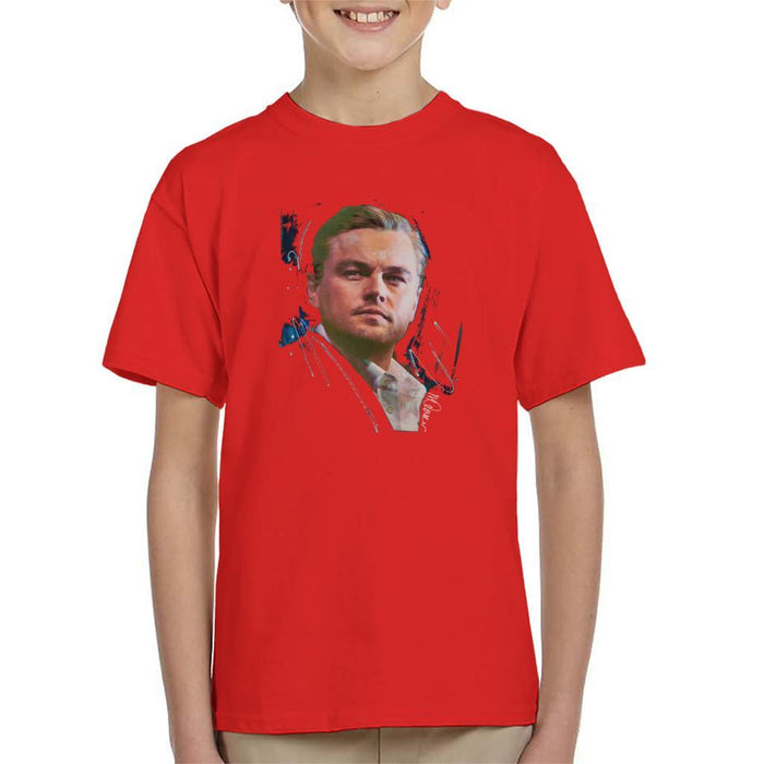 Sidney Maurer Original Portrait Of Leonardo DiCaprio Stare Kids T-Shirt - Kids Boys T-Shirt