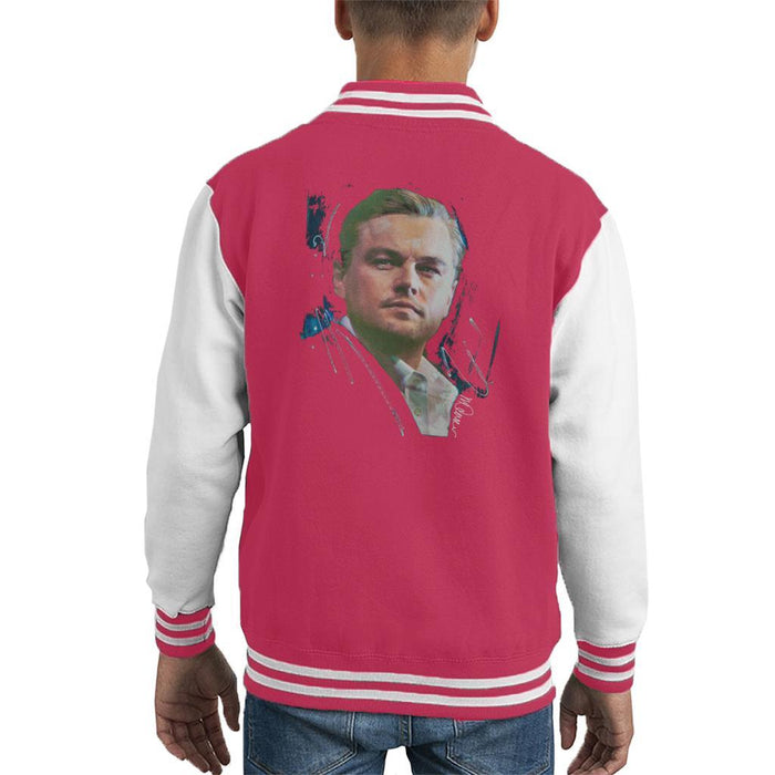 Sidney Maurer Original Portrait Of Leonardo DiCaprio Stare Kids Varsity Jacket - Kids Boys Varsity Jacket