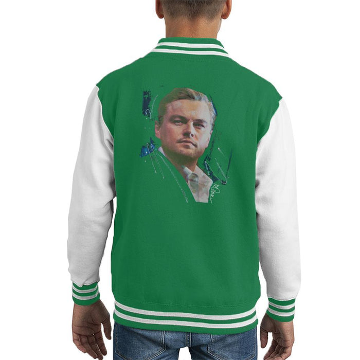 Sidney Maurer Original Portrait Of Leonardo DiCaprio Stare Kids Varsity Jacket - Kids Boys Varsity Jacket