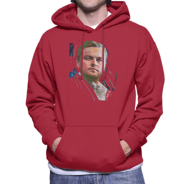 Sidney Maurer Original Portrait Of Leonardo DiCaprio Stare Mens Hooded Sweatshirt - Mens Hooded Sweatshirt
