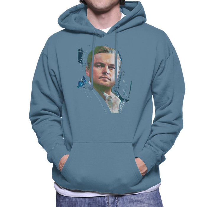 Sidney Maurer Original Portrait Of Leonardo DiCaprio Stare Mens Hooded Sweatshirt - Mens Hooded Sweatshirt