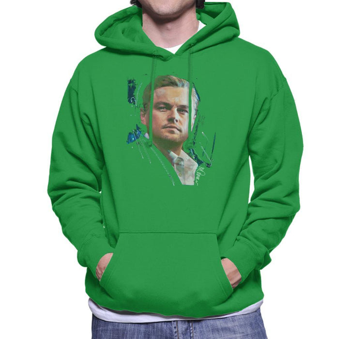 Sidney Maurer Original Portrait Of Leonardo DiCaprio Stare Mens Hooded Sweatshirt - Mens Hooded Sweatshirt