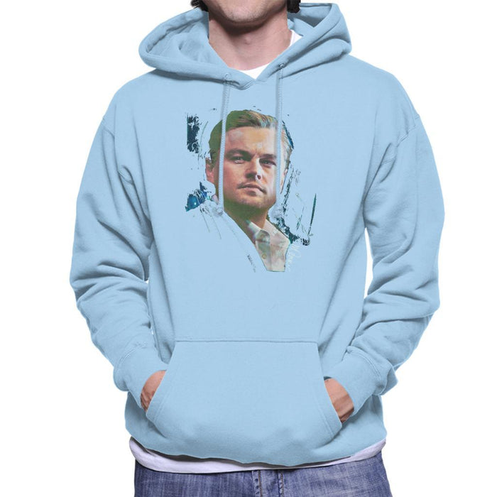 Sidney Maurer Original Portrait Of Leonardo DiCaprio Stare Mens Hooded Sweatshirt - Mens Hooded Sweatshirt