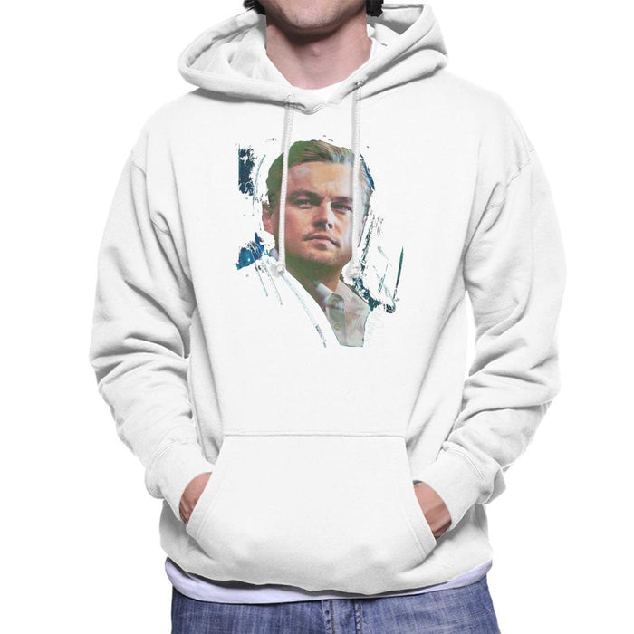 Sidney Maurer Original Portrait Of Leonardo DiCaprio Stare Mens Hooded Sweatshirt - Mens Hooded Sweatshirt