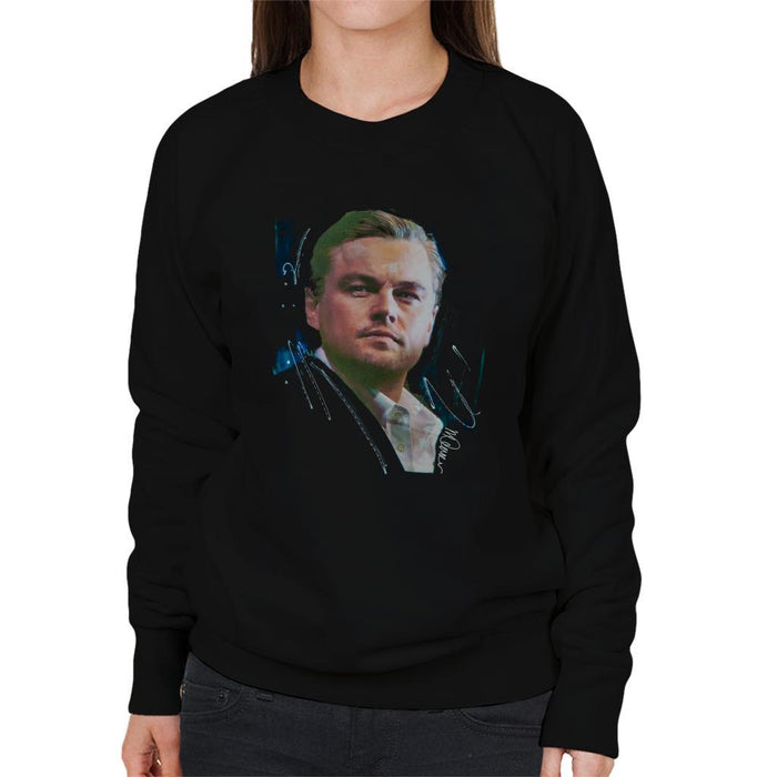 Sidney Maurer Original Portrait Of Leonardo DiCaprio Stare Womens Sweatshirt - Womens Sweatshirt