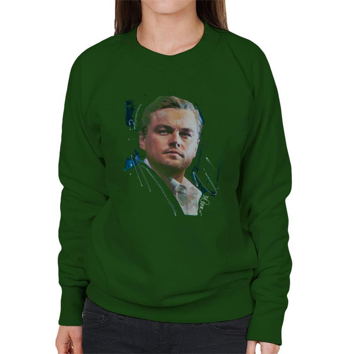 Sidney Maurer Original Portrait Of Leonardo DiCaprio Stare Womens Sweatshirt - Womens Sweatshirt