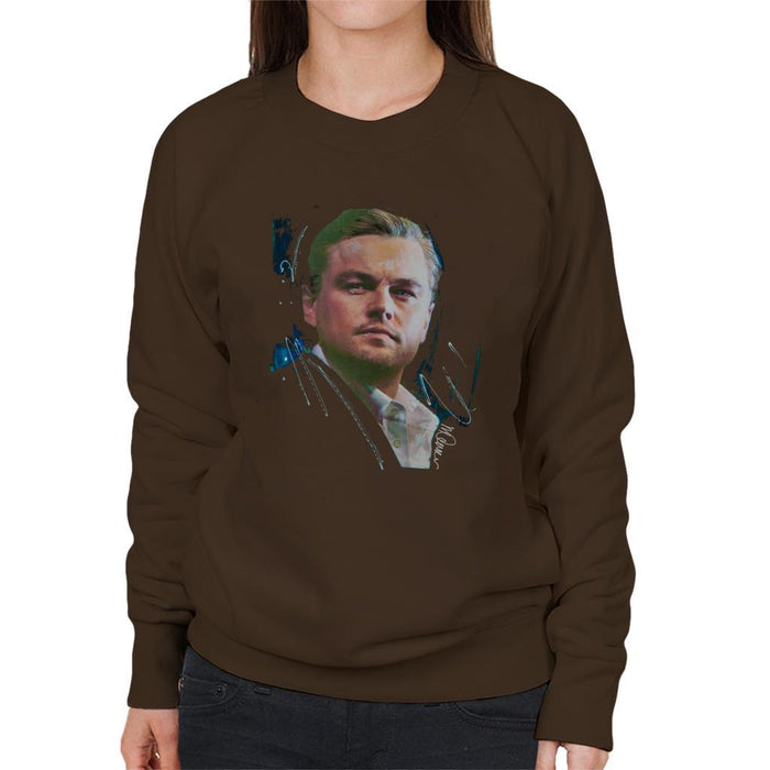 Sidney Maurer Original Portrait Of Leonardo DiCaprio Stare Womens Sweatshirt - Womens Sweatshirt