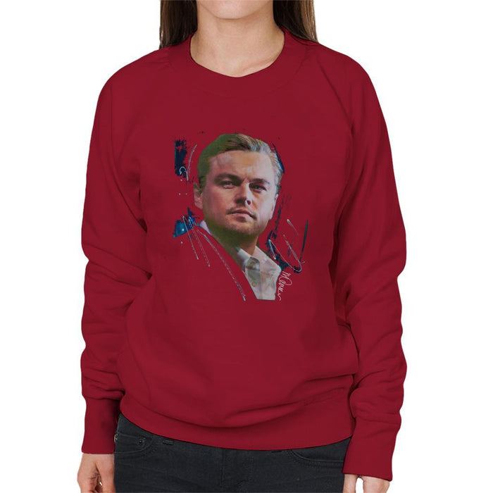 Sidney Maurer Original Portrait Of Leonardo DiCaprio Stare Womens Sweatshirt - Womens Sweatshirt