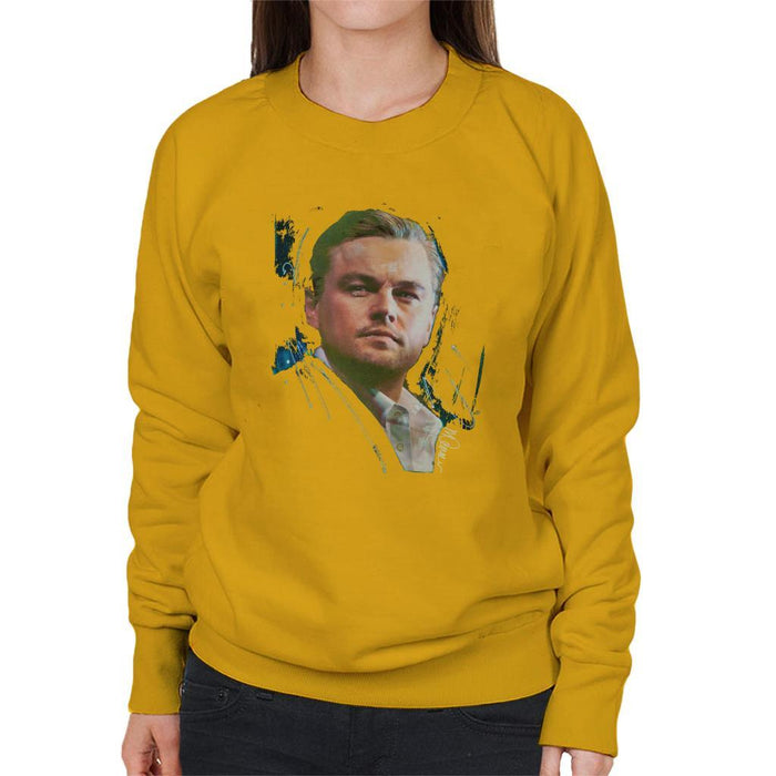Sidney Maurer Original Portrait Of Leonardo DiCaprio Stare Womens Sweatshirt - Womens Sweatshirt