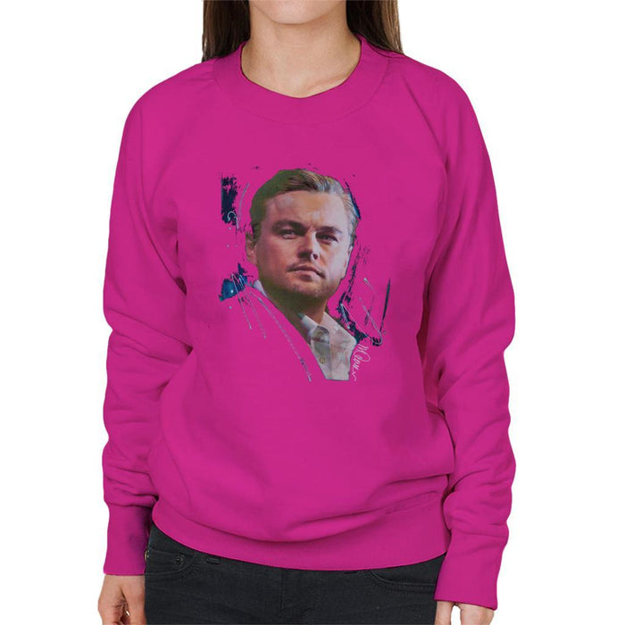 Sidney Maurer Original Portrait Of Leonardo DiCaprio Stare Womens Sweatshirt - Womens Sweatshirt