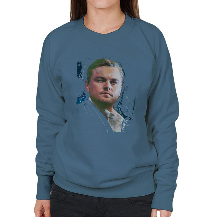 Sidney Maurer Original Portrait Of Leonardo DiCaprio Stare Womens Sweatshirt - Womens Sweatshirt