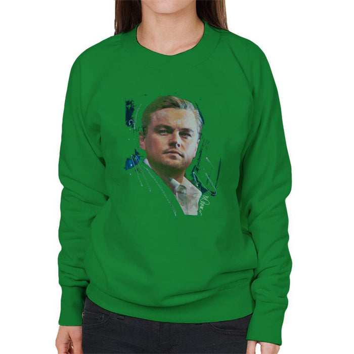 Sidney Maurer Original Portrait Of Leonardo DiCaprio Stare Womens Sweatshirt - Womens Sweatshirt