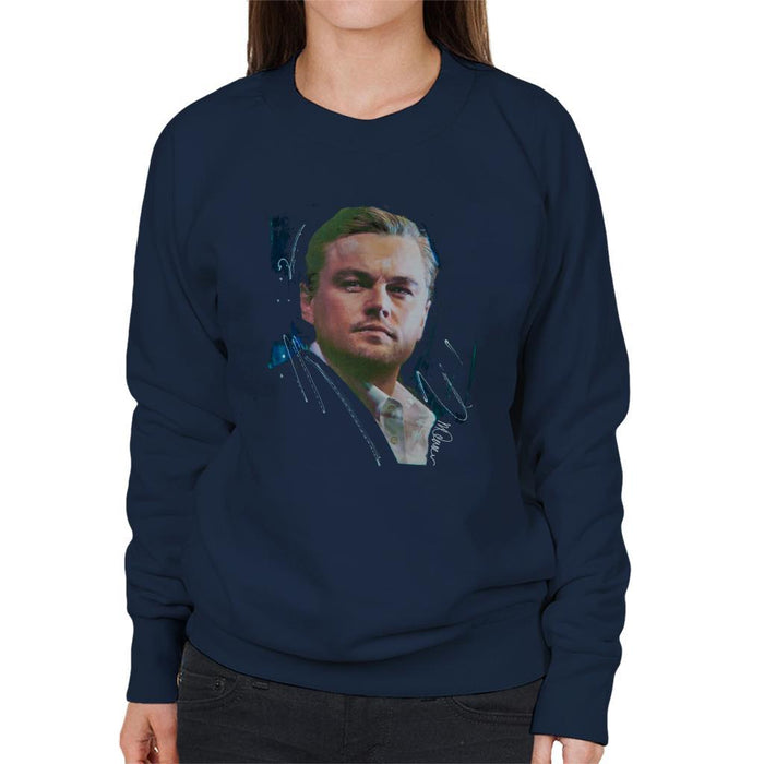 Sidney Maurer Original Portrait Of Leonardo DiCaprio Stare Womens Sweatshirt - Womens Sweatshirt
