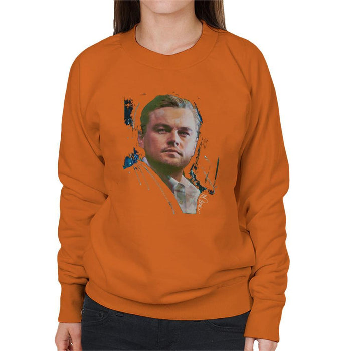Sidney Maurer Original Portrait Of Leonardo DiCaprio Stare Womens Sweatshirt - Womens Sweatshirt