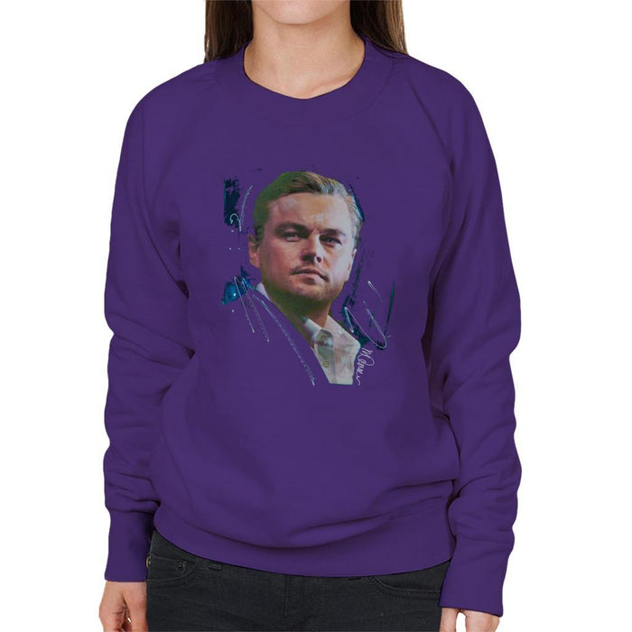 Sidney Maurer Original Portrait Of Leonardo DiCaprio Stare Womens Sweatshirt - Womens Sweatshirt