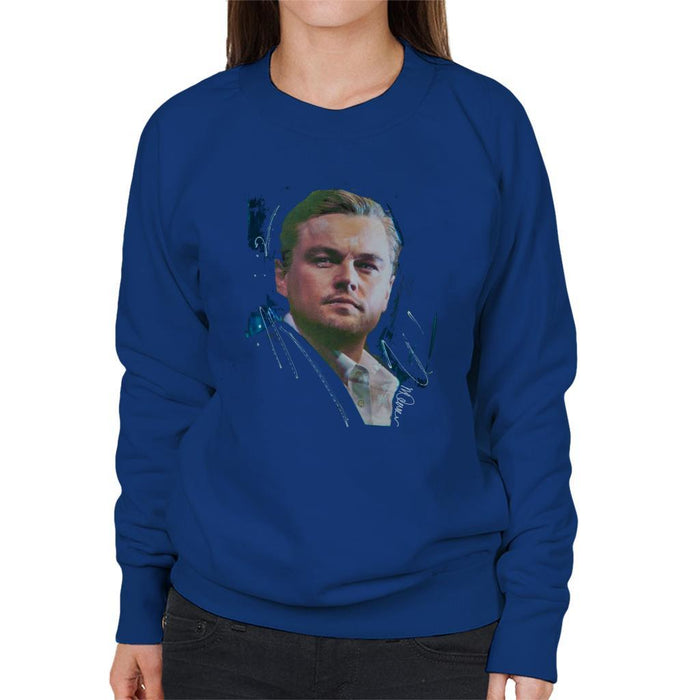 Sidney Maurer Original Portrait Of Leonardo DiCaprio Stare Womens Sweatshirt - Womens Sweatshirt
