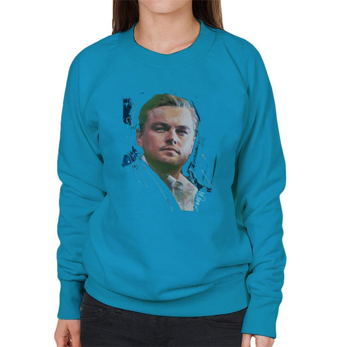 Sidney Maurer Original Portrait Of Leonardo DiCaprio Stare Womens Sweatshirt - Womens Sweatshirt