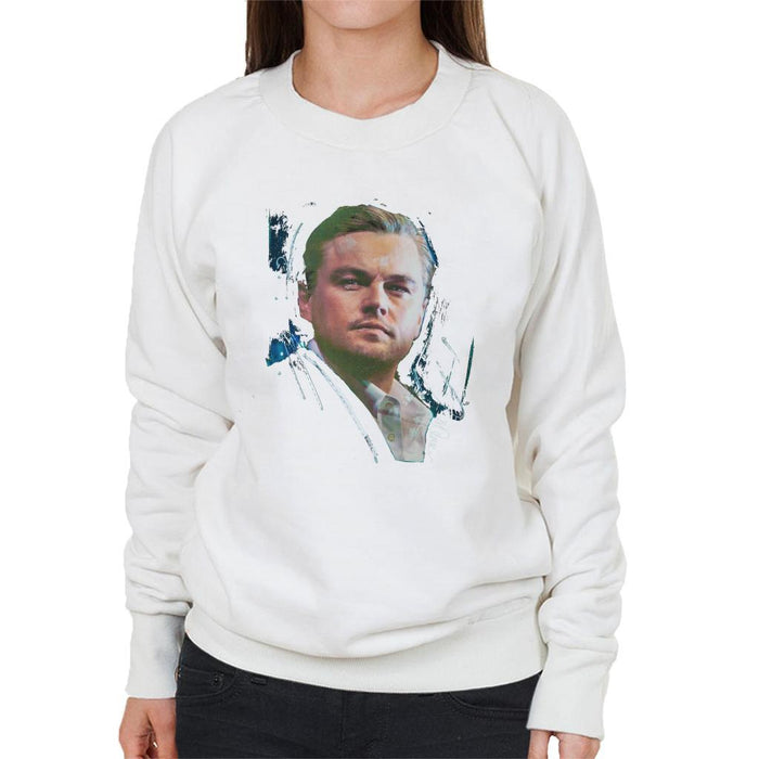 Sidney Maurer Original Portrait Of Leonardo DiCaprio Stare Womens Sweatshirt - Womens Sweatshirt