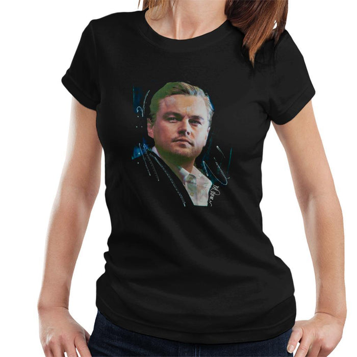 Sidney Maurer Original Portrait Of Leonardo DiCaprio Stare Womens T-Shirt - Womens T-Shirt