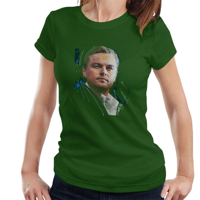 Sidney Maurer Original Portrait Of Leonardo DiCaprio Stare Womens T-Shirt - Womens T-Shirt