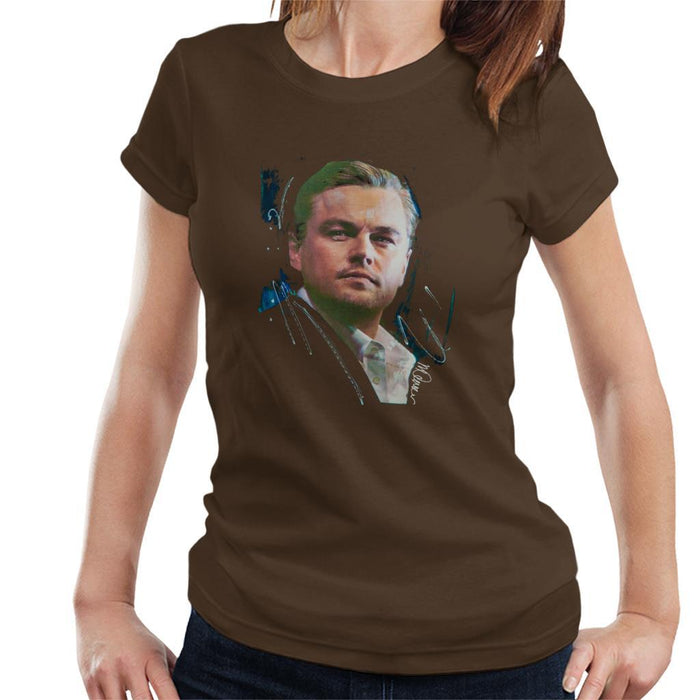 Sidney Maurer Original Portrait Of Leonardo DiCaprio Stare Womens T-Shirt - Womens T-Shirt
