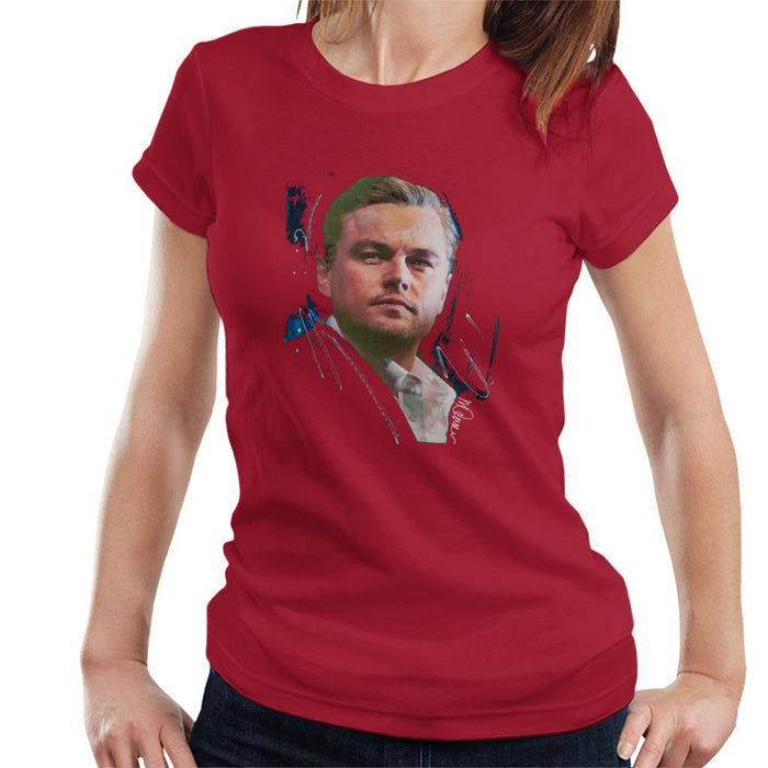 Sidney Maurer Original Portrait Of Leonardo DiCaprio Stare Womens T-Shirt - Womens T-Shirt