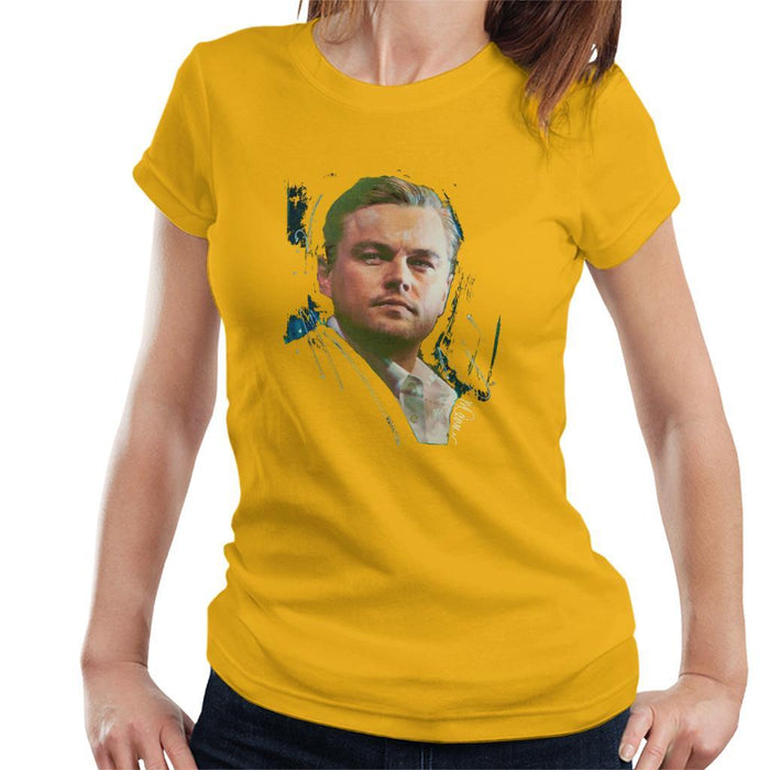 Sidney Maurer Original Portrait Of Leonardo DiCaprio Stare Womens T-Shirt - Womens T-Shirt