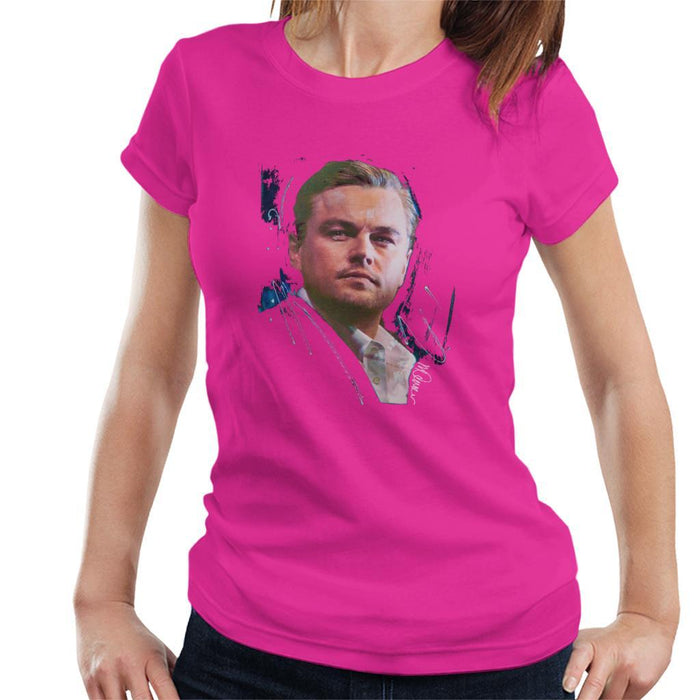 Sidney Maurer Original Portrait Of Leonardo DiCaprio Stare Womens T-Shirt - Womens T-Shirt