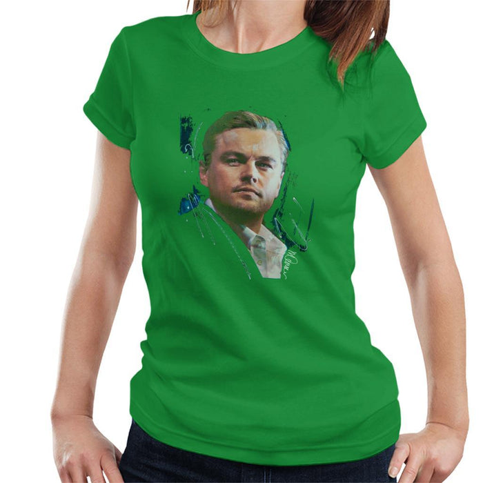 Sidney Maurer Original Portrait Of Leonardo DiCaprio Stare Womens T-Shirt - Womens T-Shirt