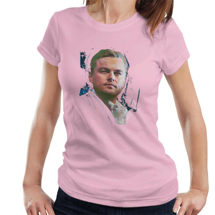 Sidney Maurer Original Portrait Of Leonardo DiCaprio Stare Womens T-Shirt - Womens T-Shirt