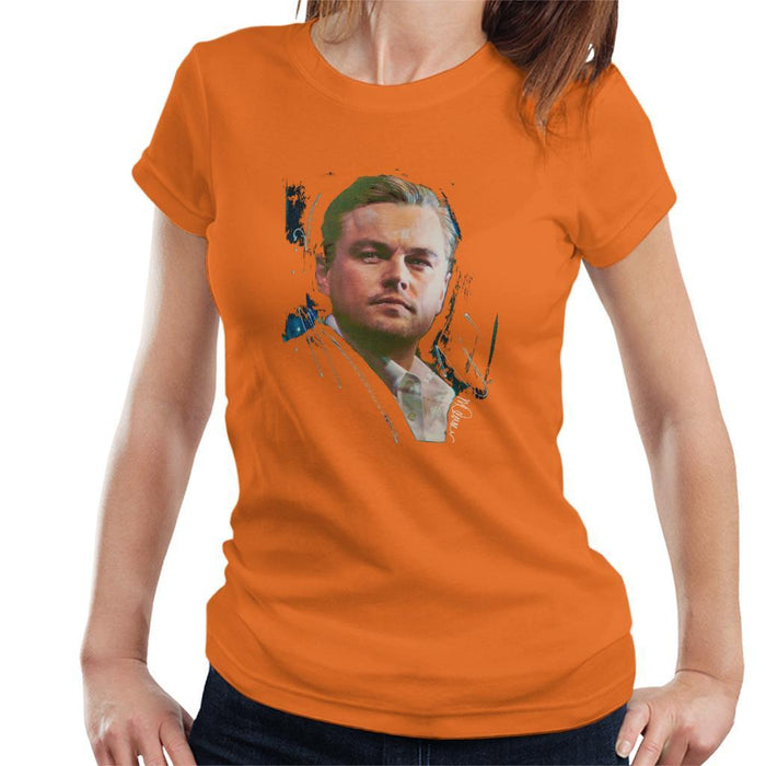 Sidney Maurer Original Portrait Of Leonardo DiCaprio Stare Womens T-Shirt - Womens T-Shirt
